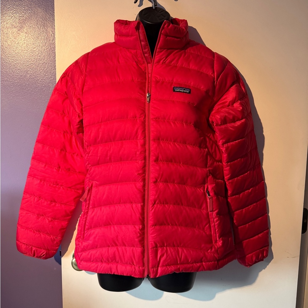 Patagonia Kids Girls Vibrant Red Puffer Jacket Size XXL 16-18